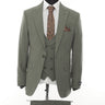 Green Patterned Fabric Luxury Suit 3 Pieces