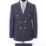 Double Breasted Navy Check Suit 2 Piece Suit