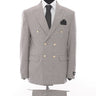 Grey Braided Square Pattern 2 Piece Double Breasted Suit