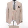 Light Cream Patterned Fabric Luxury Suit 3 Pieces