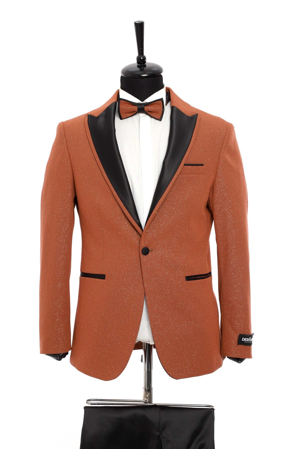 Cinnamon Pointed Collar Silvery Classic 2 Piece Tuxedo