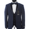 Double Breasted Classic Silvery Collar Navy Tuxedo tailed look at our product, a tuxedo that you can dress up or simplify. This is what we call subtle style that wil