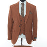 Brown Patterned Fabric Luxury Suit 3 Pieces