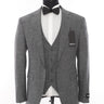 Grey Classic Patterned Fabric 3 Pieces Suits