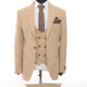 Cream Patterned Fabric Luxury Suit 3 Pieces