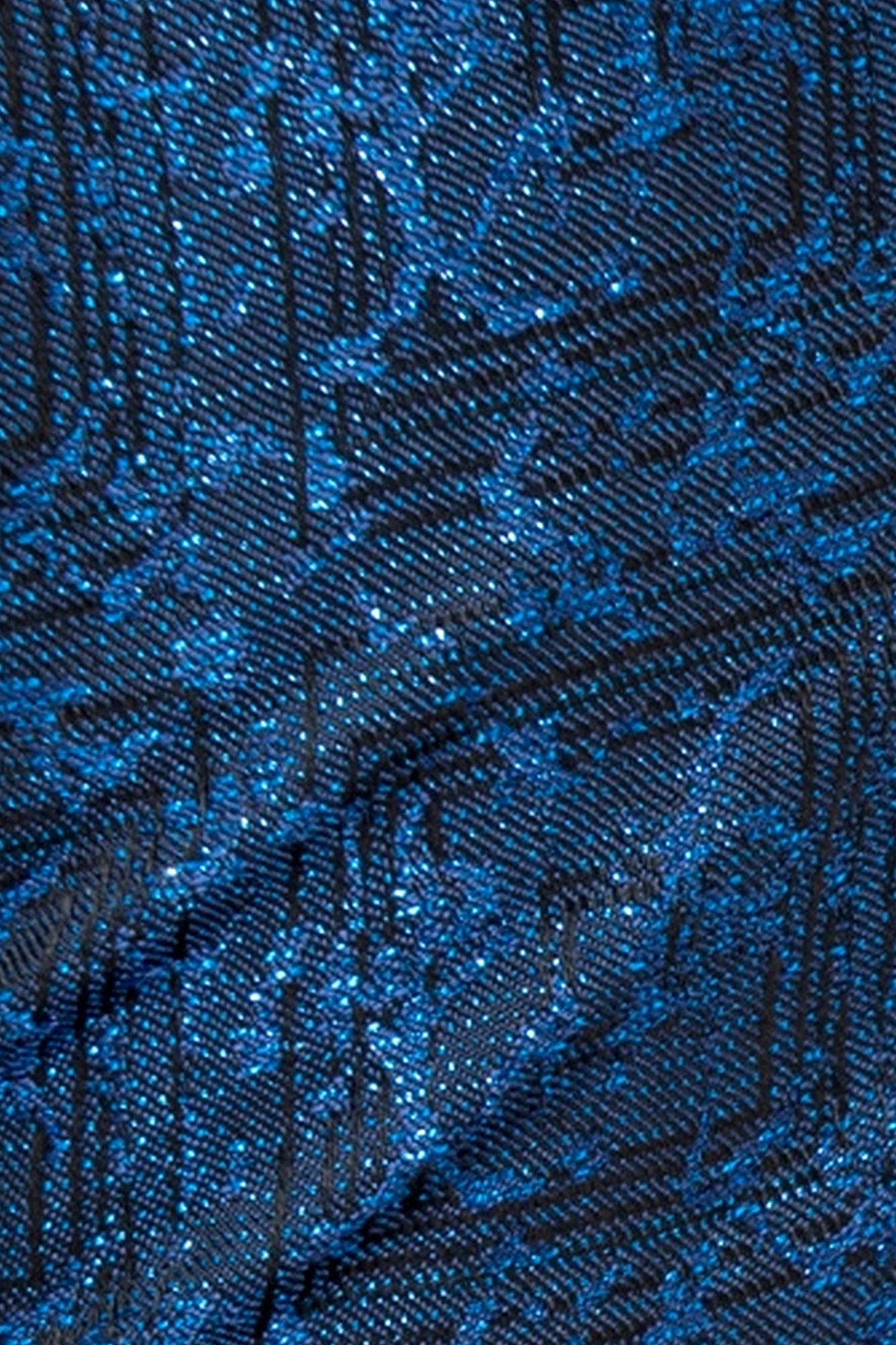 Blue Patterned Shiny Fabric Tuxedo