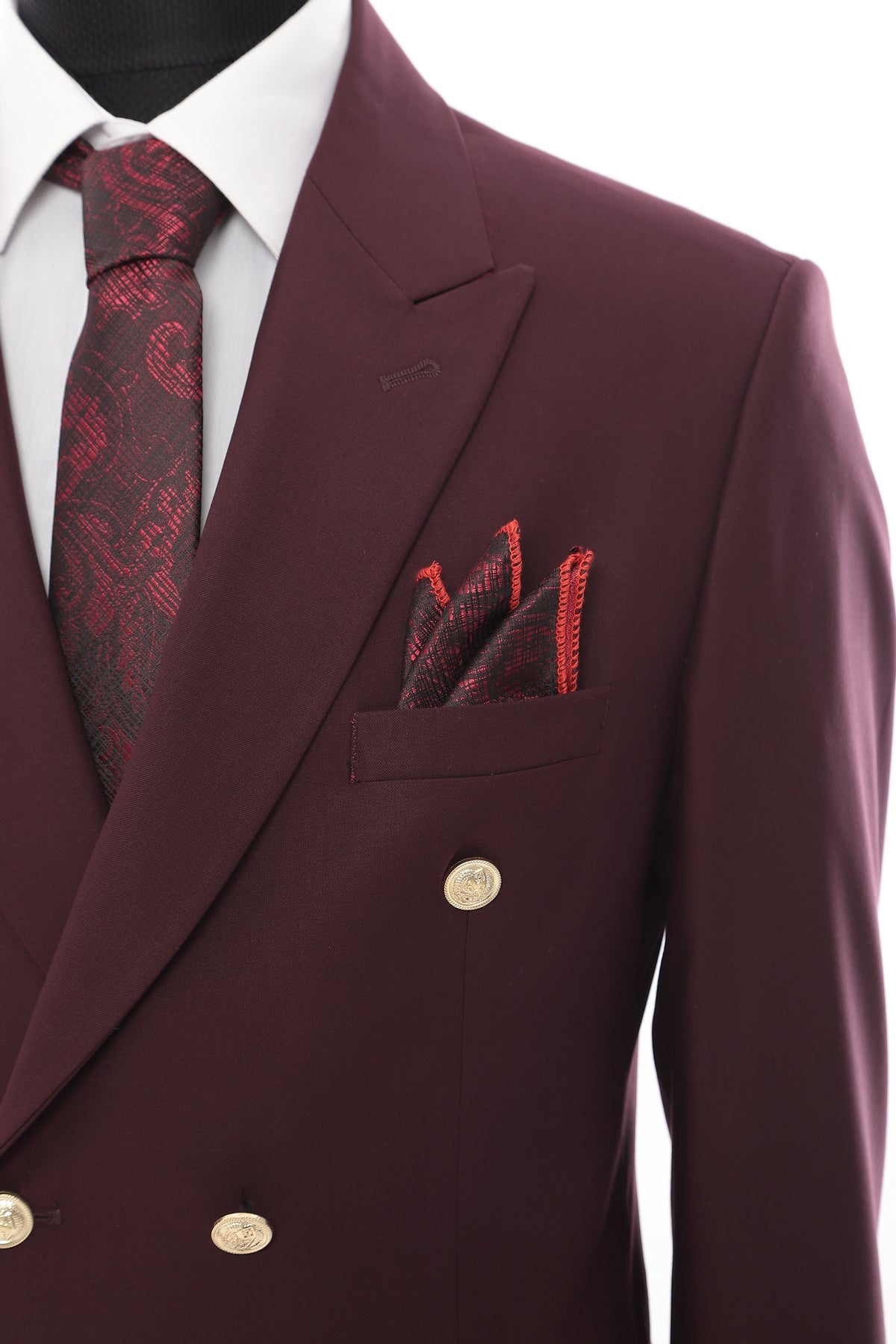 Double Breasted Burgundy Royal Suit