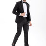 Black Pointed Collar Silvery Classic 2 Piece Tuxedo